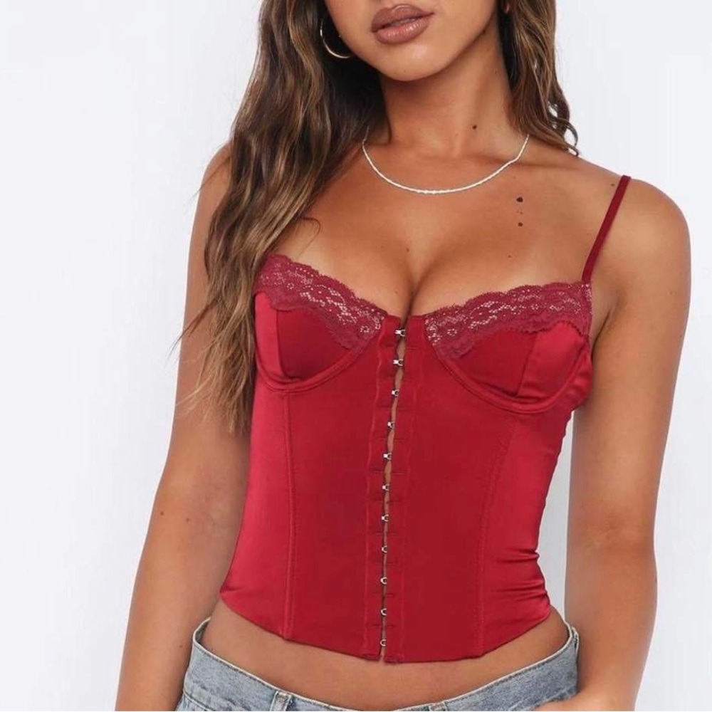 White Fox Boutique Scarlet Lace Corset Top